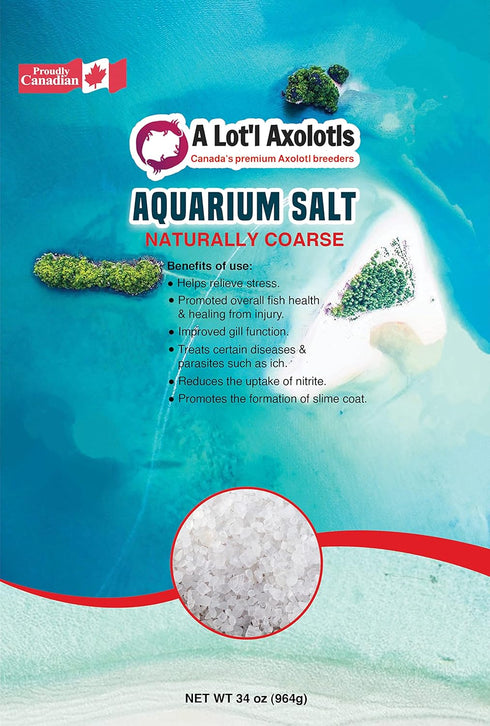 A Lot'l Axolotls - Aquarium Salt, Coarse Fish Tank Salt, Fresh Water, 964 g / 34 Oz