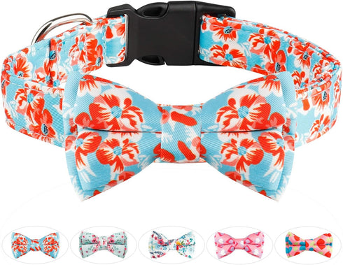 HAOPINSH Dog Bow Tie Collar, Adjustable Valentine's Day Holiday Collars for Large Medium Small Dogs, Soft Durable Red
