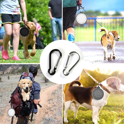 Collapsible Dog Bowl, 2 Pack Portable and Foldable Pet Travel Bowls - Collapsible Water Feeding Bowls for Dogs, Cats,