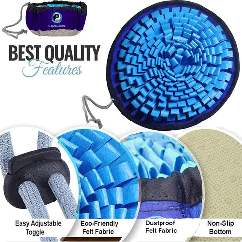 C and E Limited Awesome Deluxe Blue Snuffle Mat; Beautiful Custom Yin-Yang Symbol Snuffle Mat for Dogs, Sniff Mat