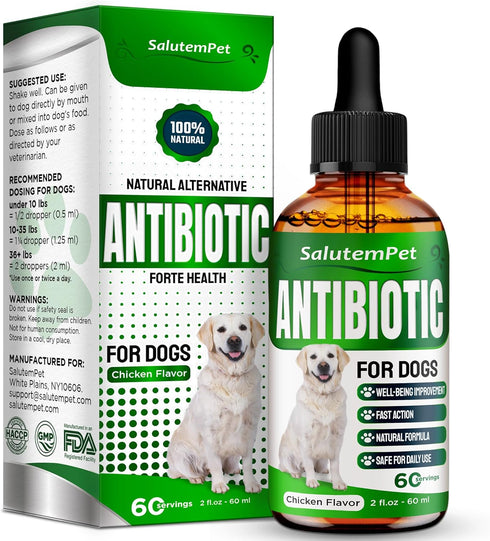 Natural Antibiotics for Dogs, Supports Dog Allergy Relief, Itch Relief, Multivitamin, Pet Antibiotics, 2 Oz