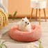 Cozy Soft Pink Calming Dog Bed 20x20inch for Small Dogs & Large Cats, Anti Anxiety Donut Cat Bed, Machine Washable