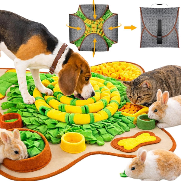 HOPET Snuffle Mat for Dogs Large Breed, 28.3''x28.3'' Interactive Puzzle Dog Food