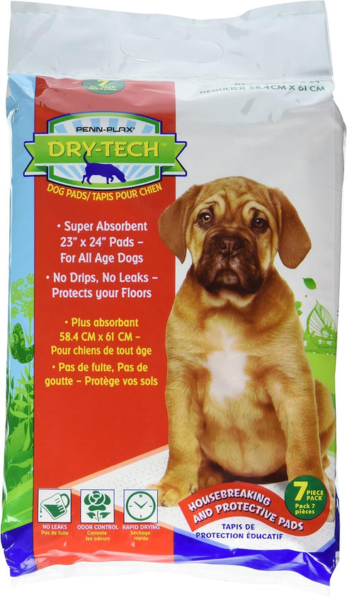Penn-Plax Dry-Tech Super Absorbent Dog and Puppy Training Pads – 23” x 24” Regular Sized, 7 Count