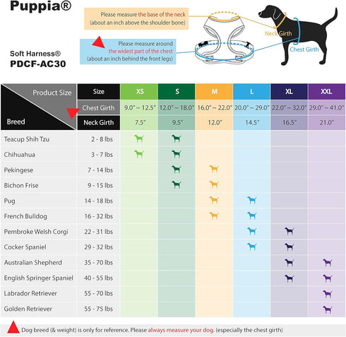 Puppia Soft Dog Harness - No Choke Over-The-Head, Triple Layered Breathable Mesh, Pink, Medium