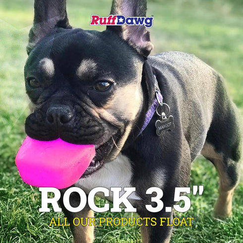Ruff Dawg Rock Toy – 3.5” Durable, Floating, Bouncy Fetch Toy for Dogs – High-Visibility Colors