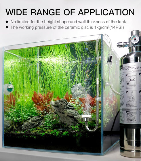 SUS 304 Stainless Steel CO2 Diffuser, Aquarium Plant CO2 Atomizer (S)