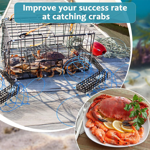 10 6 Inch Therwen Loop Crab Snare Trap Length Catching Dungeness Crab Snare Trap with Reserve Loops for Fishing Poles