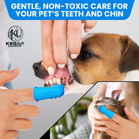 Kesarunique 8PCS Pet Grooming & Bathing Kit for Dogs & Cats, Dog Bathing Supplies with Silicone Dog Washing Gloves, Dog