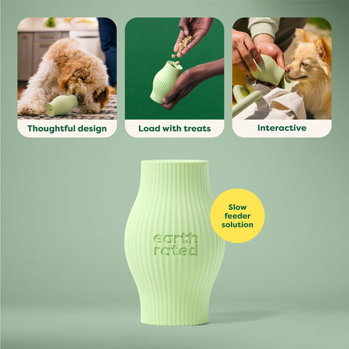 Earth Rated Treat Dispensing Dog Toy - Enrichment Toy for Adult and Puppy Dogs, Slow Feeder, Small, Green