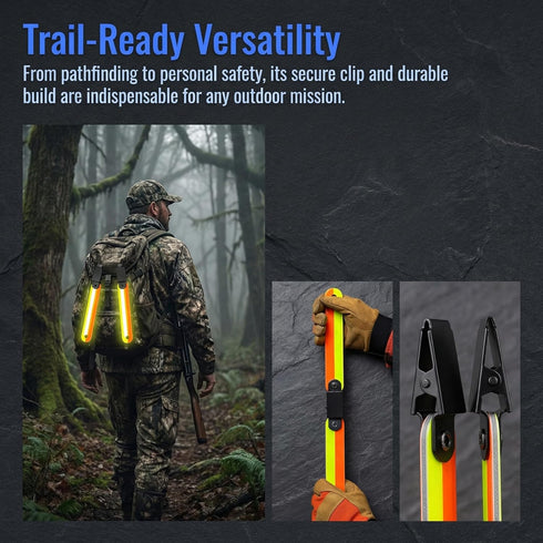 48-Pack 4" Little World High Visibility Reflective Trail Markers - Fluorescent Orange Clips for Hunting, Hiking
