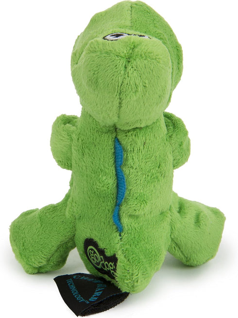 goDog Just For Me Dinos T-Rex Squeaky Plush Dog Toy - Green, Mini, Chew Guard Technology