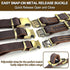 Leather Dog Collar with Metal Quick Release Buckle, Soft Genuine Cowhide, Adjustable for Small Medium Large Dogs (L,