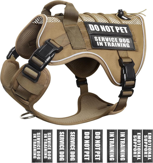 WINSEE Service Dog in Training Mesh Harness, Soft Air Mesh, Reflective Military Vest for Medium Dogs