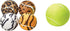Unique Sports Small Dog Animal Print Mini Tennis Fetch Balls, Squeaker Ball Dog Toy 18 Pack