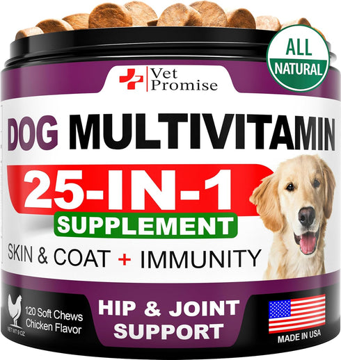Dog Multivitamin Chewable with Glucosamine - Dog Vitamins and Supplements - Senior