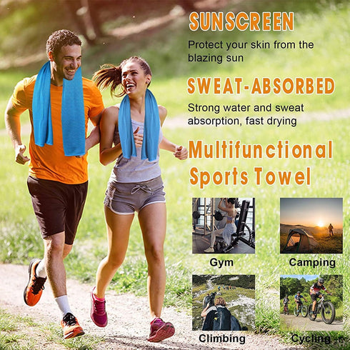 Vhger 4 Pack (40"x 12"), Cooling Towel, Ice Towel Microfiber Towel, Soft Breathable Chilly Towel Stay Cool for Yoga