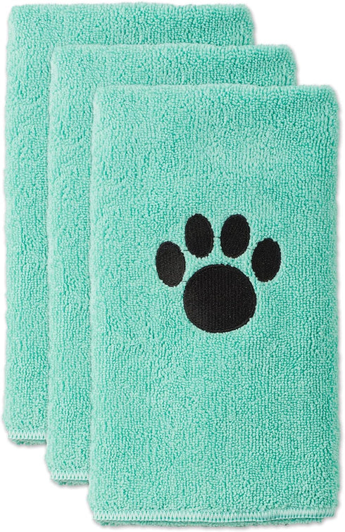 Bone Dry Pet Grooming Microfiber Towel Drying Collection, 15x30, Aqua for Quick Drying.