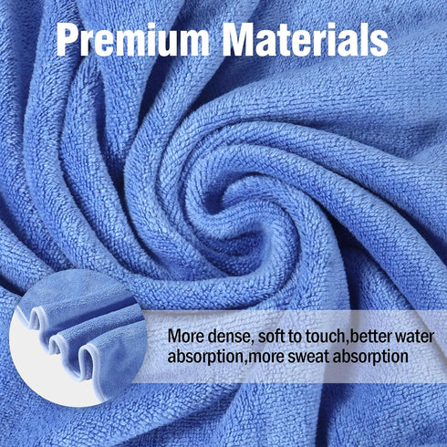 2 Pack 380 15"x31" Microfiber Gym Towels, GSM Bigger Size Super Soft Quick-Drying Towels for Workout, Yoga, Fitness