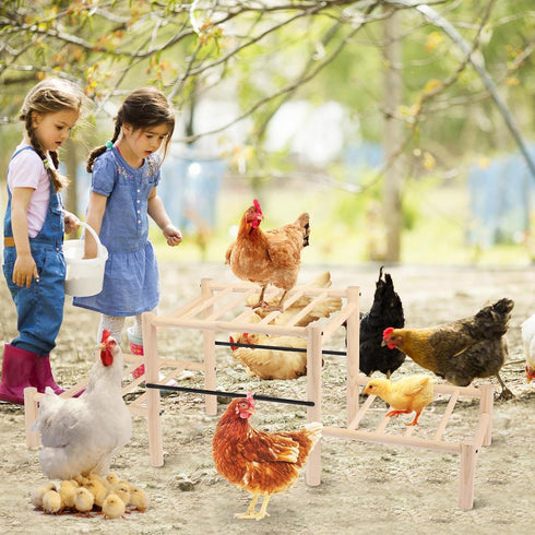moyardow Chicken Perch, Natural Beech Wood Roosting Ladder, Chick Perch for Strong Wooden Roosting Bar for Poultry