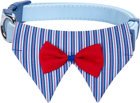 Blueberry Pet Iconic High Street Fashion Adjustable Dog Bandana Collar with Bow Tie, Medium, Neck 14.5"-20"
