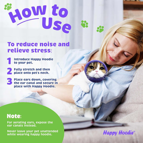 Happy Hoodie The Original Calming Band for Dogs & Cats - Anxiety Relief for Fireworks, Thunderstorms, Grooming