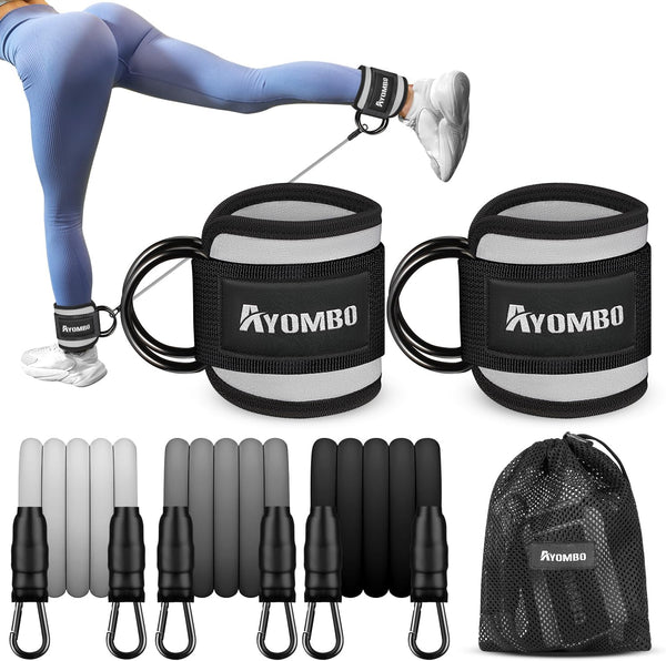 Resistance Bands with Cuffs, Ankle Bands for Home Fitness, Exercise Bands for Butt Lift, Stronger and Firmer Lower Body