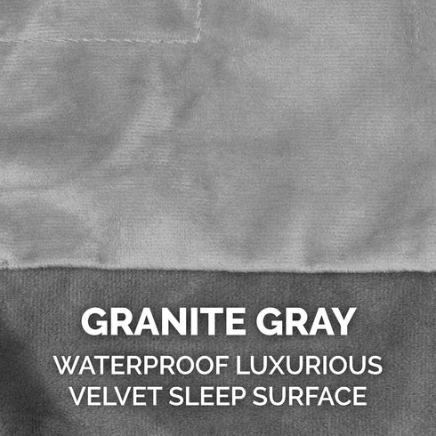 Furhaven Waterproof Throw Blanket for Dogs & Indoor Cats, Washable Two-Tone Luxe Velvet Blanket, Granite Gray, Small