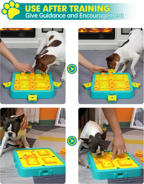 3 1 Dog Puzzle Toy Mental Stimulation - Level in Dogs Food Puzzles Toys, Dog Treat Puzzle Feeder (Advanced-Blue Board)