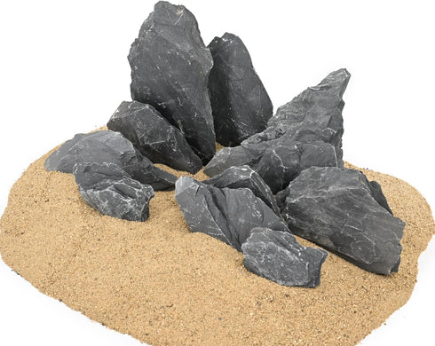 Natural Slate Stone Rocks 2 to 4 inch for Aquariums, Aquascaping, Terrariums, Reptile Enclosures, Paludariums, and