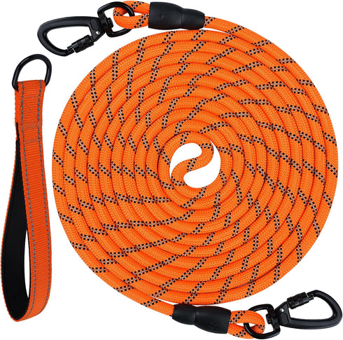 Joytale Long Leash for Dogs, Training Leash with Removable Padded Handle, Double Hook, 15FT/30FT/50FT/65FT for