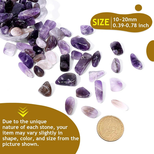 Amethyst Crystal Chips Bulk, Polished Tumbled Aquarium Gravel Rocks with Pink Quartz Bracelets