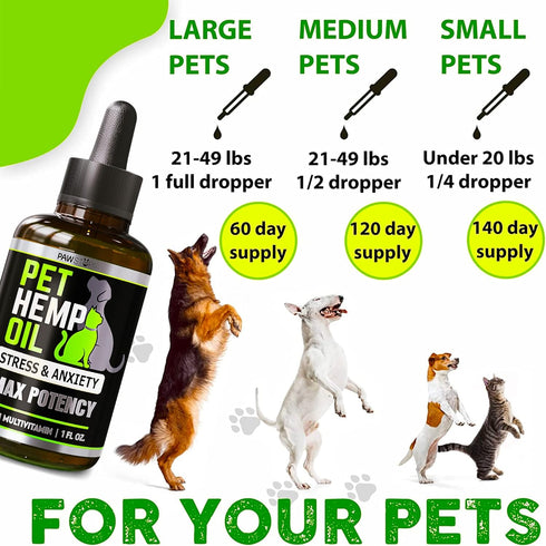 (2 Pack) Hemp Oil for Dogs and Cats - Helps with Anxiety, Pain, Stress, Sleep, Arthritis, Seizures Relief - Omega 3-6-9