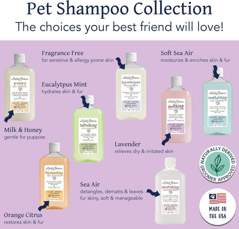 30:1 14 oz Bobbi Panter Soothing Dog Shampoo Tea Tree, Lavender, Cucumber & Oat Protein Natural Formula for Sensitive
