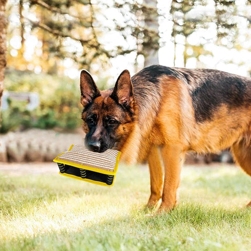 JOROBURO 3 Dog Bite Wedge, Puppy Training Interactive Play Toy Jute Biting Pad with Comfortable Handles, Portable Dog
