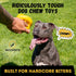 Indestructible Ring Ball - Lifetime Replacement - for Aggressive Chewers, Medium Large Breed - Non-Toxic Natural Rubber Dog Toys - Butter Scent, Yellow (Highly Visible Color for Dogs) - 4.5”