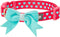 Blueberry Pet Dog Collar with Bowtie, Adjustable Neck 14.5-20", Lust Red Heart Design