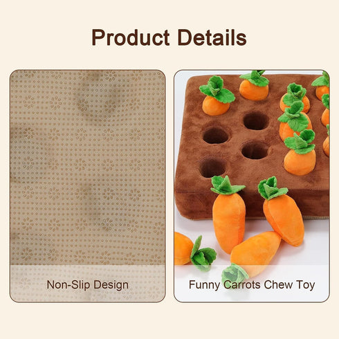 Chinchilla (12Carrot) Ferret Foraging Toys Novelty Carrot Snuffle Mat Interactive Pet Treat Enrichment Toys for Small