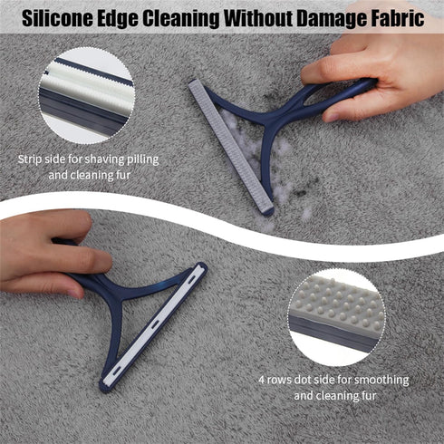 Pet Hair Remover for Couch, 2 Pack Dog Cat Hair Removal Tools for Furniture, Carpet Rakes Scraper for Rugs