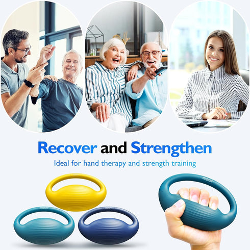 FitBeast Hand Exercise Balls - 3 Resistance Levels Stress Balls for Adults, Hand Therapy, Rehabilitation