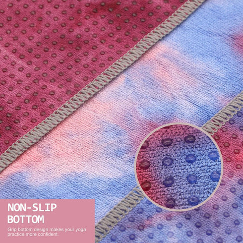 Yoga Towel,Hot Yoga Mat Towel with Grip Dots Sweat Absorbent Non-Slip for Hot Yoga, Pilates and Workout 24" x72 by Eunzel