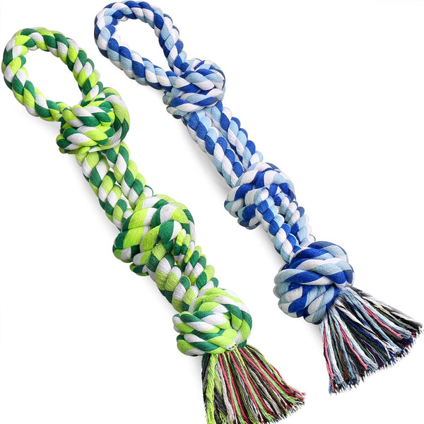 UPSKY Nearly Indestructible Dog Rope Toys 2 Pack, Dental Cleaning Chew Toys for Medium to Large Breeds