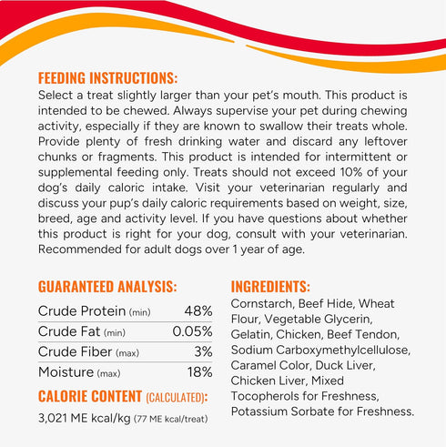 8 Count GOOD 'N' FUN Triple Flavor Wraps with Beef Tendon Chews, High-Protein Dog Treat for All Adult Dogs, Made