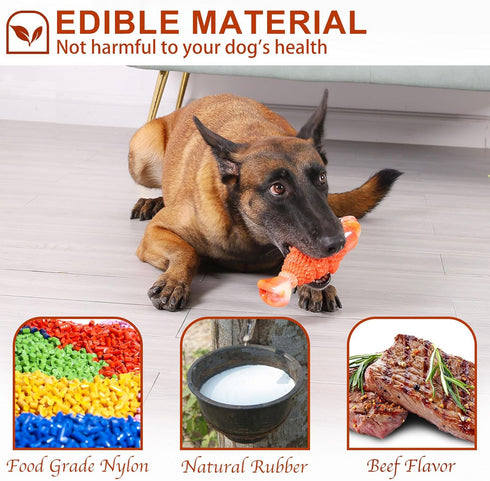 Indestructible Dog Toys for Aggressive Chewers, Tough Chew Toys for Large Dogs, Squeaky Toys for Dogs