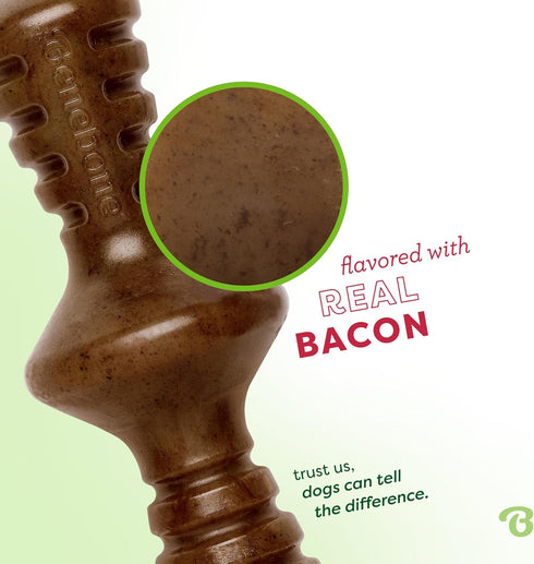 Benebone Zaggler Rolling Dog Chew Toy for Aggressive Chewers, Small, Real Bacon, Made in USA