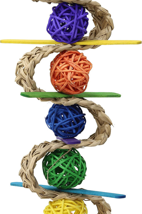 Bonka Bird Toys Chewballishous Parrot Bird Toy, 9.00" High x 4.00" Wide, for Conure Quaker Cockatiel
