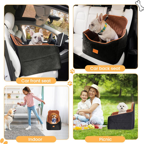 30lb, Dog Car Seat for Small Dog with Washable Mat, Memory Foam Booster Seat for Dogs Under Elevated Pet Seat