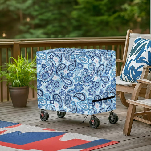 Xumfabuy 80-100 Boho Patio Cooler Cover, Outdoor Bar Cart Cover for Quart Rolling Ice Chest Cooler, Cart Covers