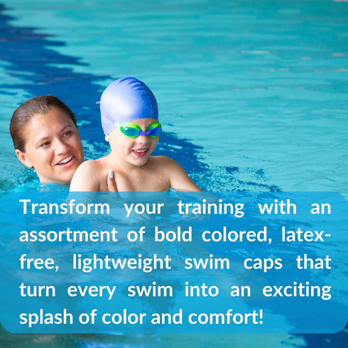 Sporti Silicone Swim Cap for Kids, Unisex Youth Bathing Caps for Children Aged 2-10