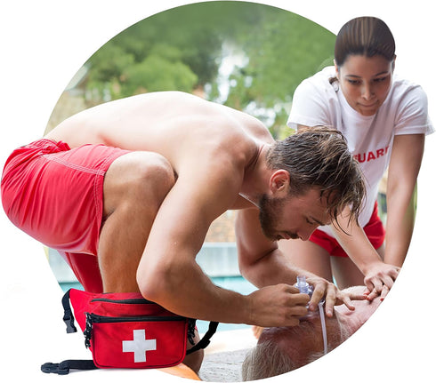 3 Pack Pack Pack Set ASA TECHMED Lifeguard Fanny With Whistle Lanyard - Baywatch Style First Aid Hip w/Adjustable